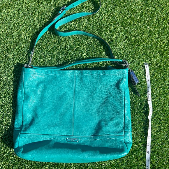 Coach teal cross body or shoulder bag. - Picture 1 of 8